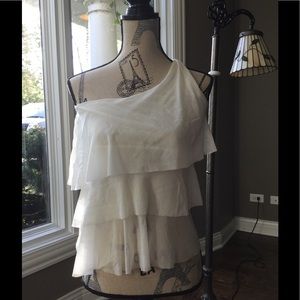 Sweet Pea mesh One Shoulder Layered Tank