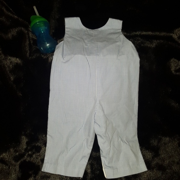 Smocked one piece blue and white jumper monkeys - Picture 4 of 5