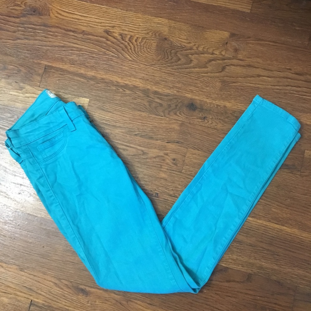 Free People Turquoise Skinny Jeans Size 25