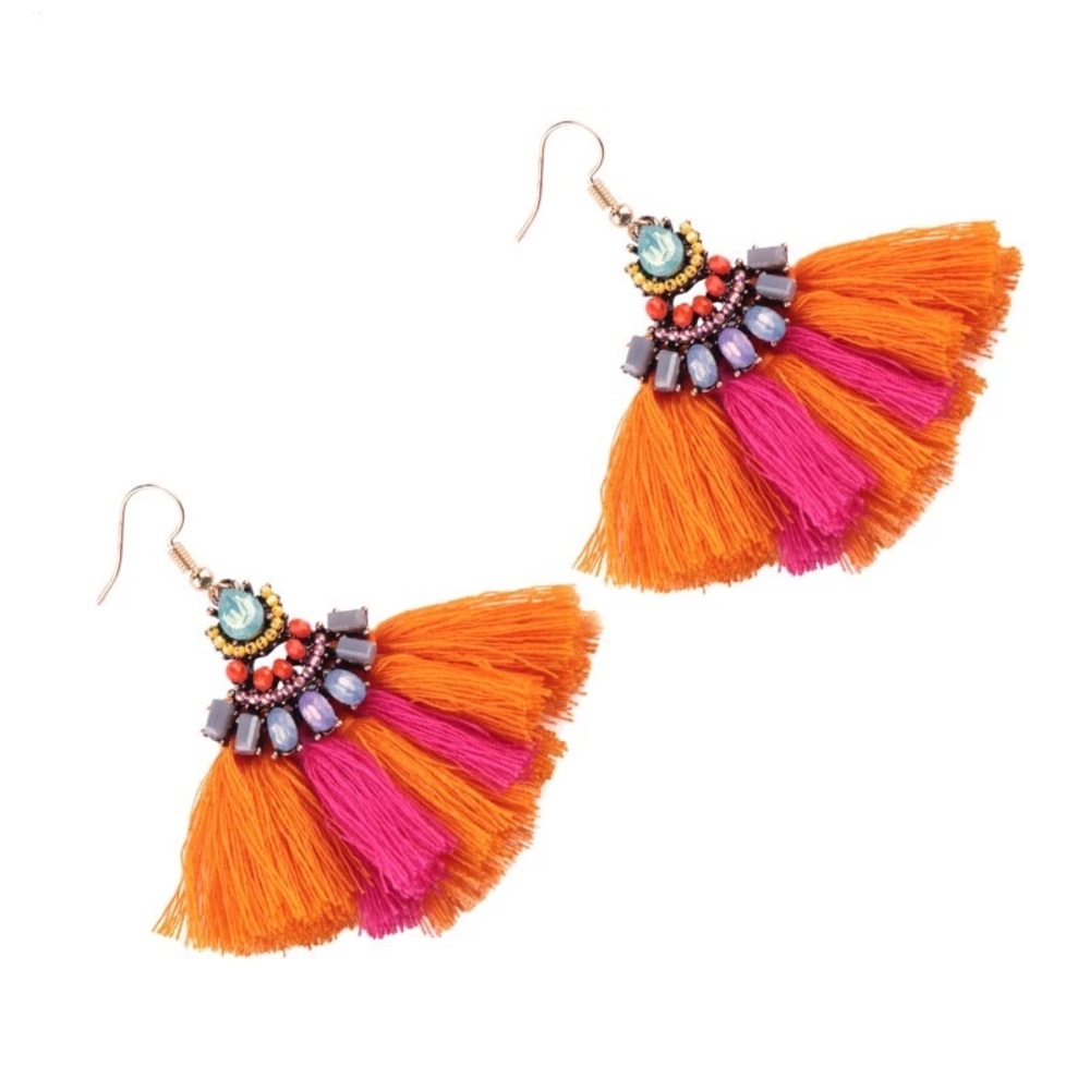 🌻Multi color tassel drop earrings 🌻