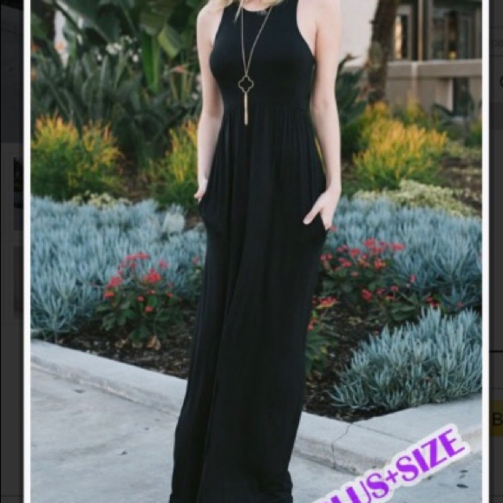 New Black Maxi Racer Back Dress Plus size 2x-3x