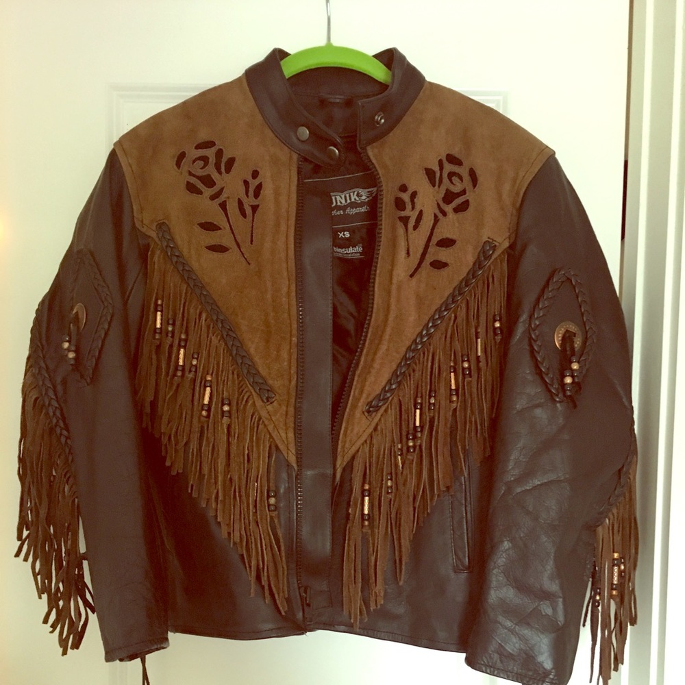 Authentic Leather Fringe Motorcycle Jacket