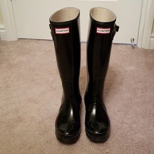 Black glossy Hunter Boots