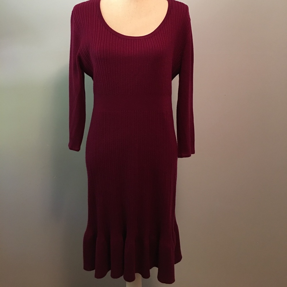 Super soft burgundy sweater dress