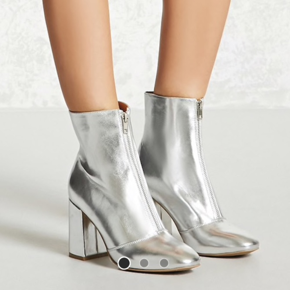 Silver Metallic booties