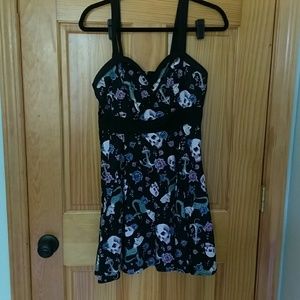 Mermaid and Skull Print Pinup Dress