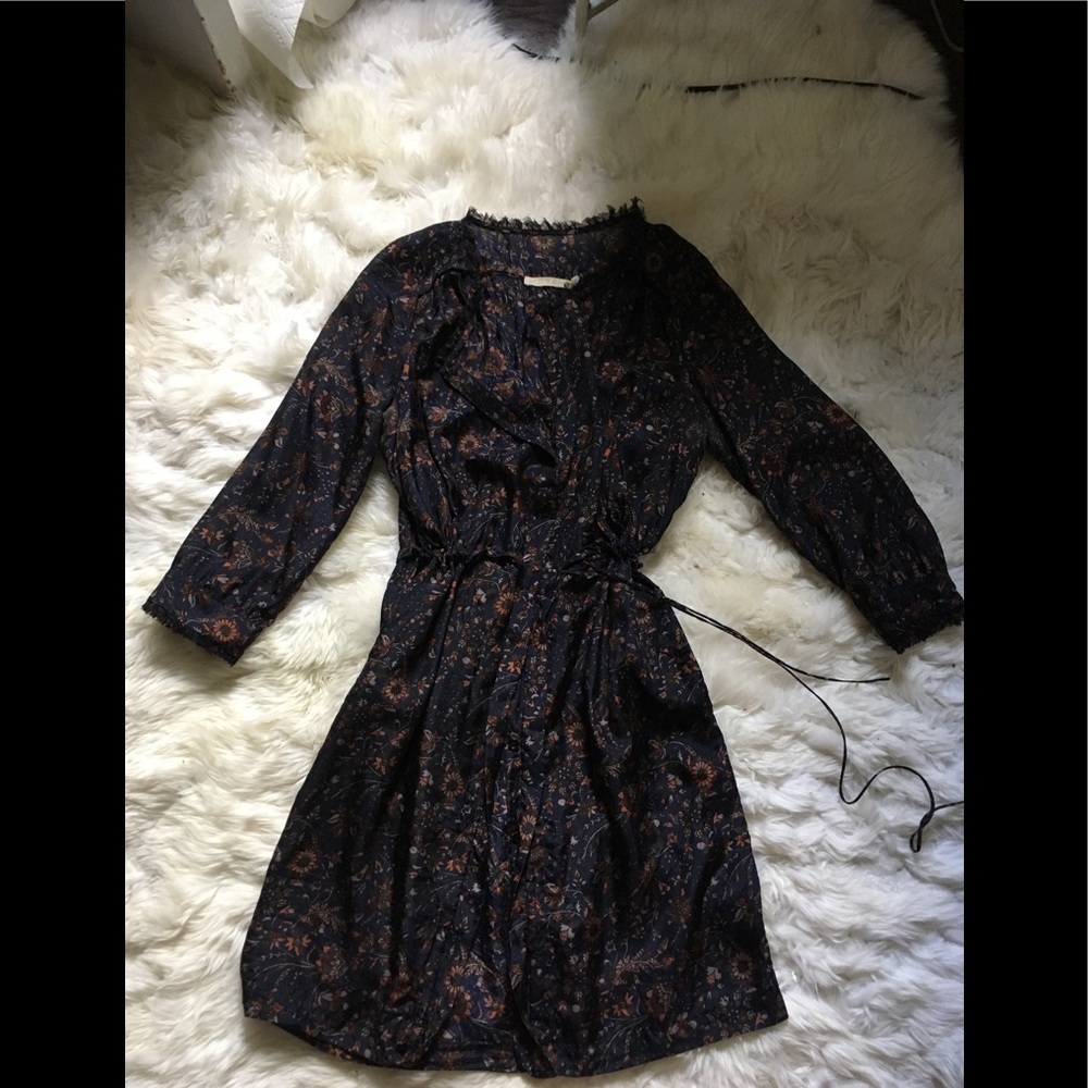 Anthropologie Boho Silk Dress M