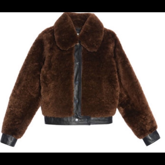 Sandro Vicious Sheepskin & Leather Jacket - Picture 5 of 7