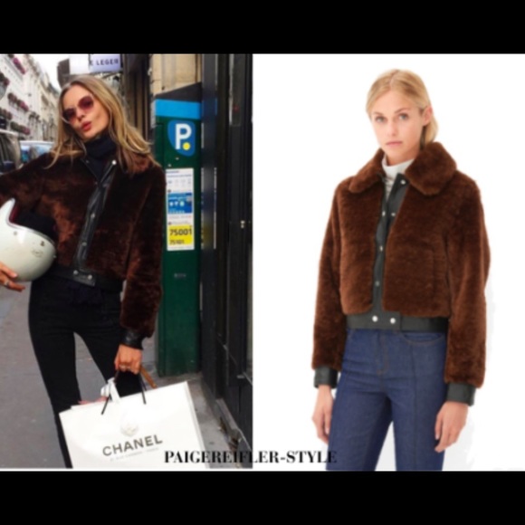 Sandro Vicious Sheepskin & Leather Jacket - Picture 4 of 7