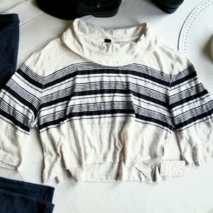 Free People New Cowl Neck Crop Sweater