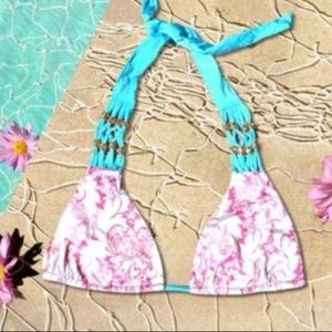 Beach Bunny Damascus print Reversible bikini top