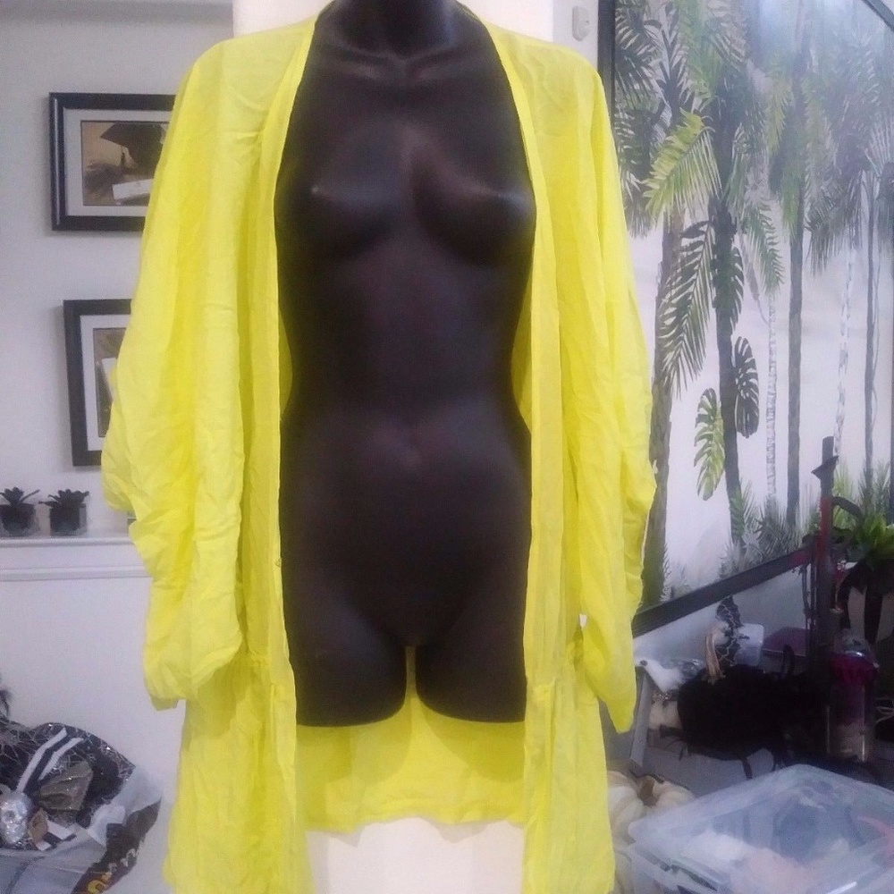 RAISINS R COLLECTION NEON YELLOW TUNIC COVER UP L