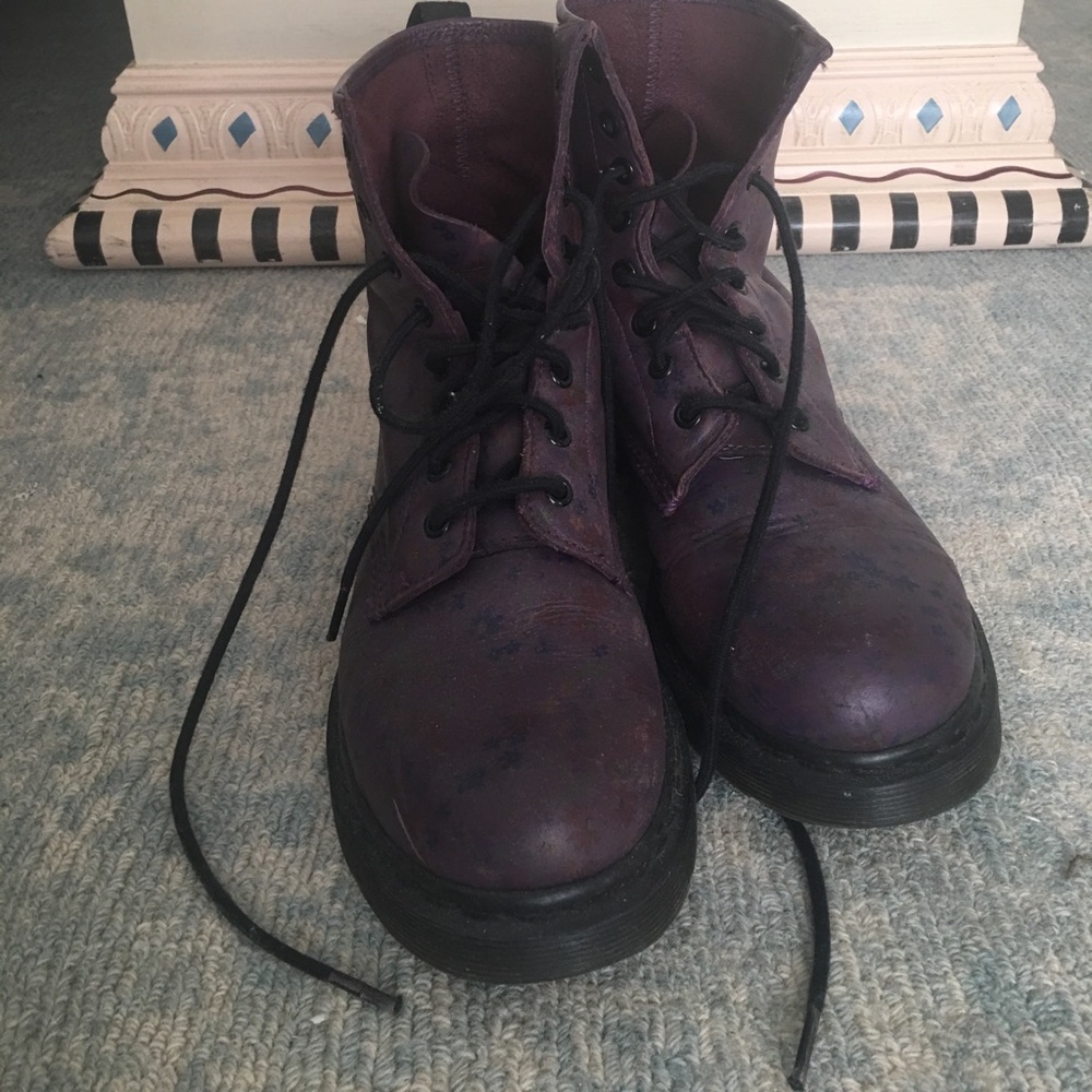Purple doc martens with flower pattern!