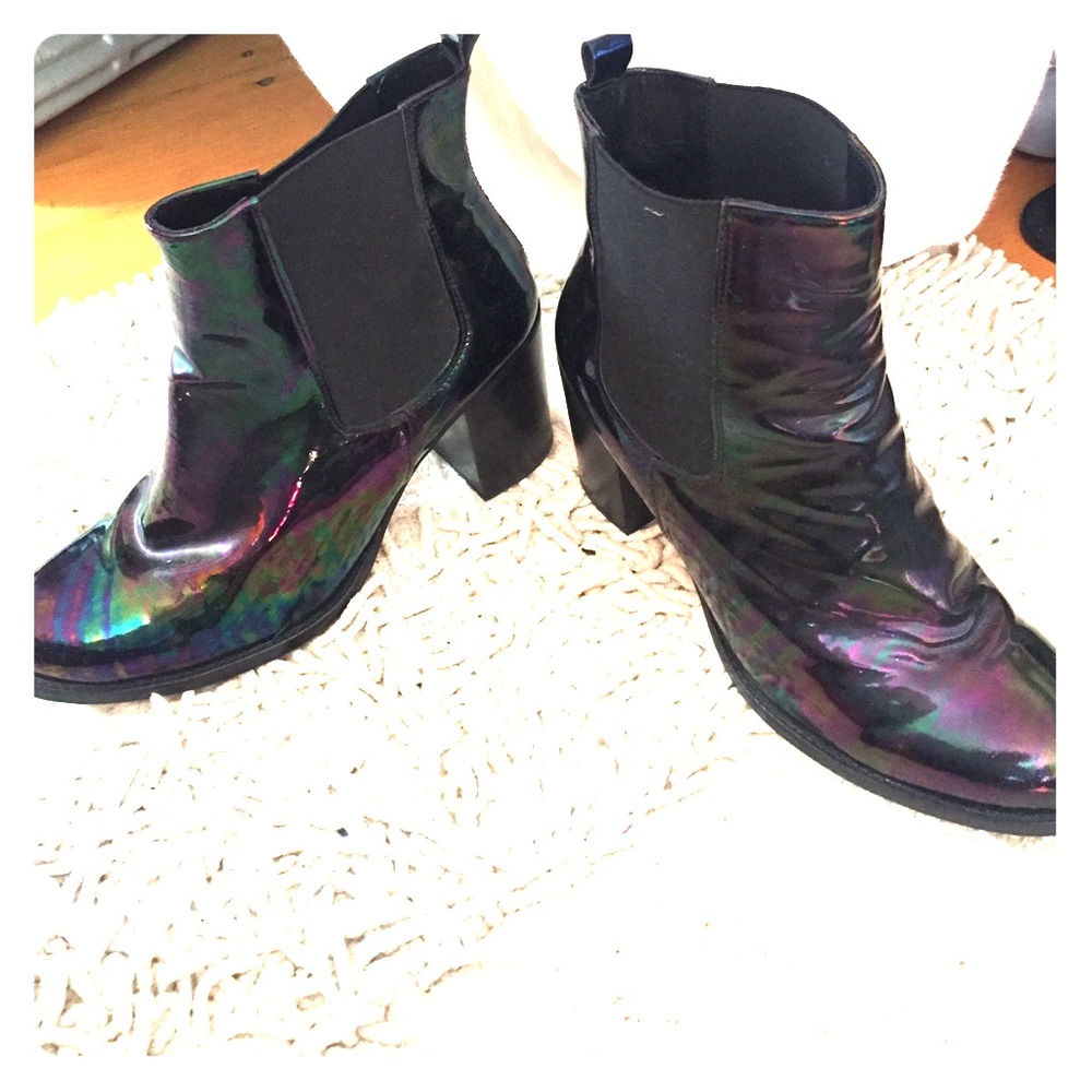 TBA Black pleather heels