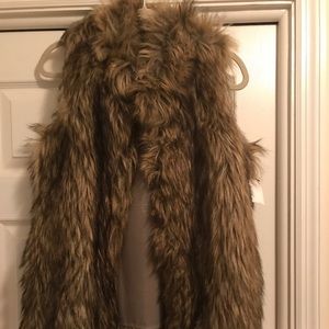 PPLA tan faux fur vest