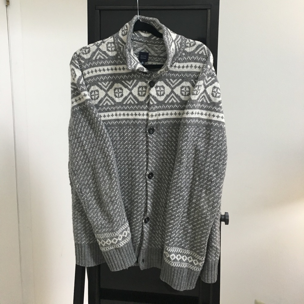 XL Saks Fifth Ave Gray Collared Cardigan