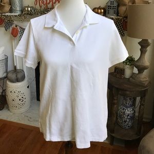 LL Bean White Polo