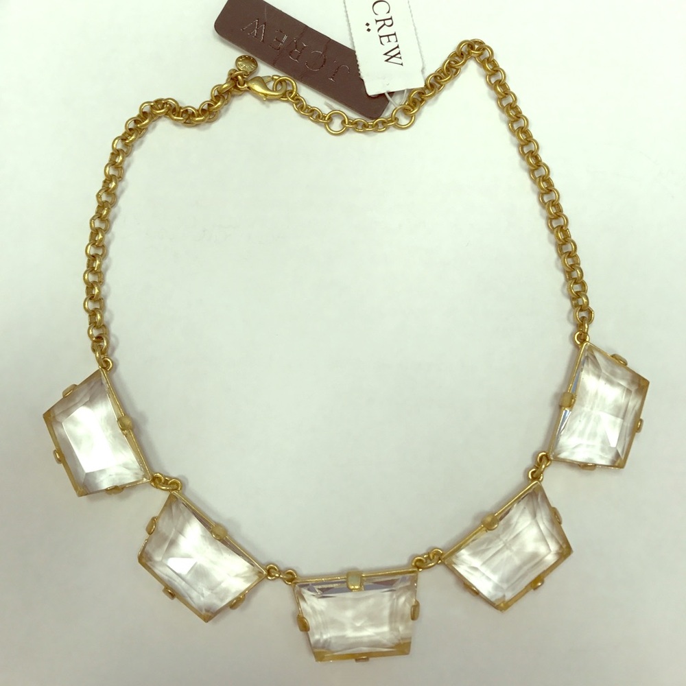 J. Crew Glass Gold-Tone Necklace NWT