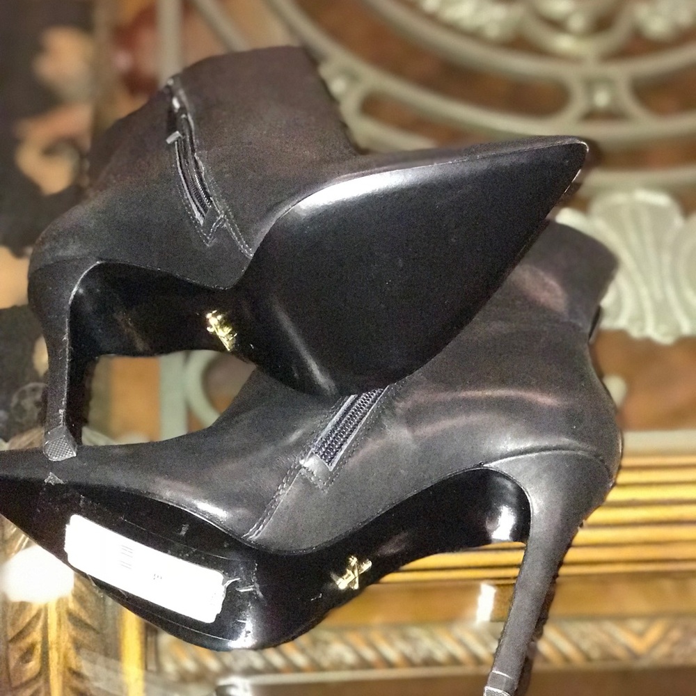 Black Leather Booties