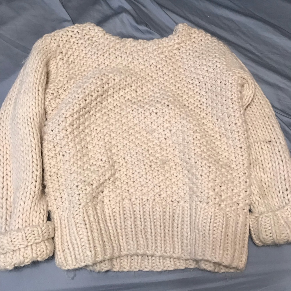 Cream wool alpaca top shop sweater