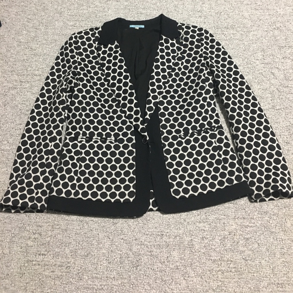 Leifnotes Grey and Black Polkadot Blazer