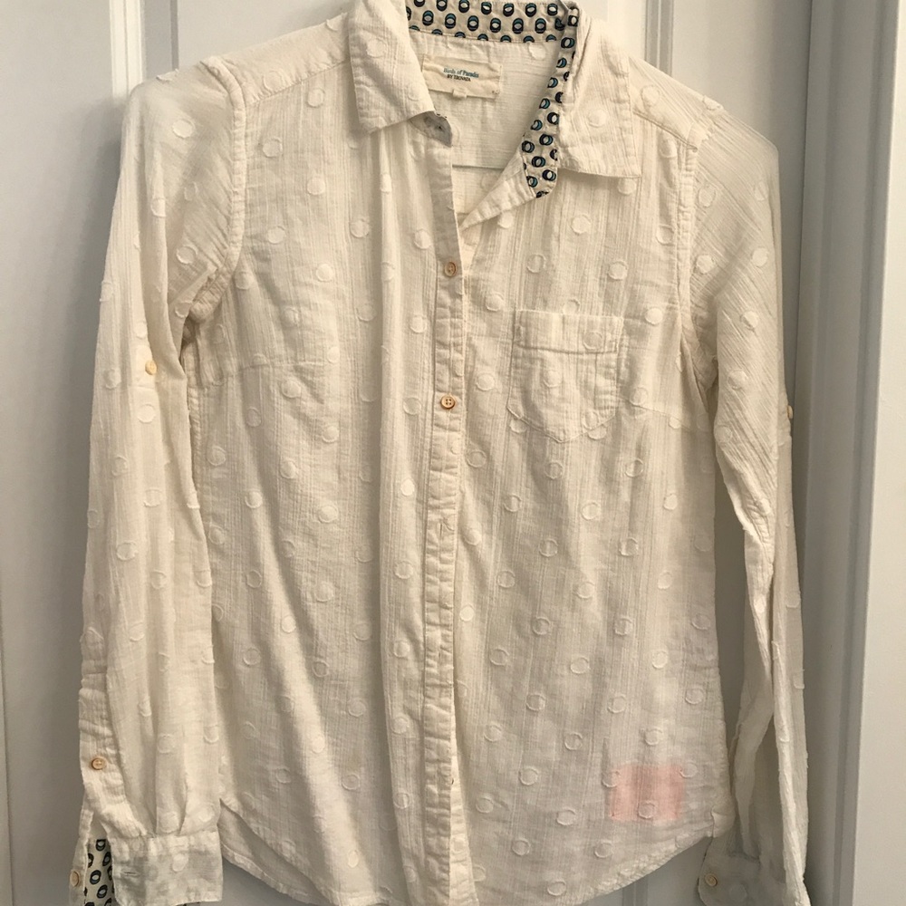 White button down from Anthropologie