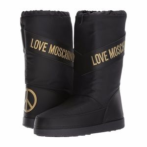 New Moschino Black & Gold Moon Boots Snow Boots New Moschino Black & Gold Moon Boots Snow Boots
