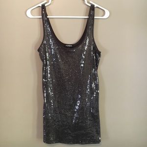 Express "Sexy Basic" sleeveless sequin top