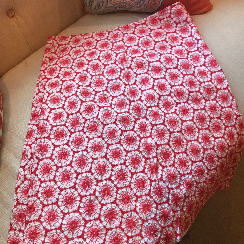 Boden Skirt Coral Embriodery