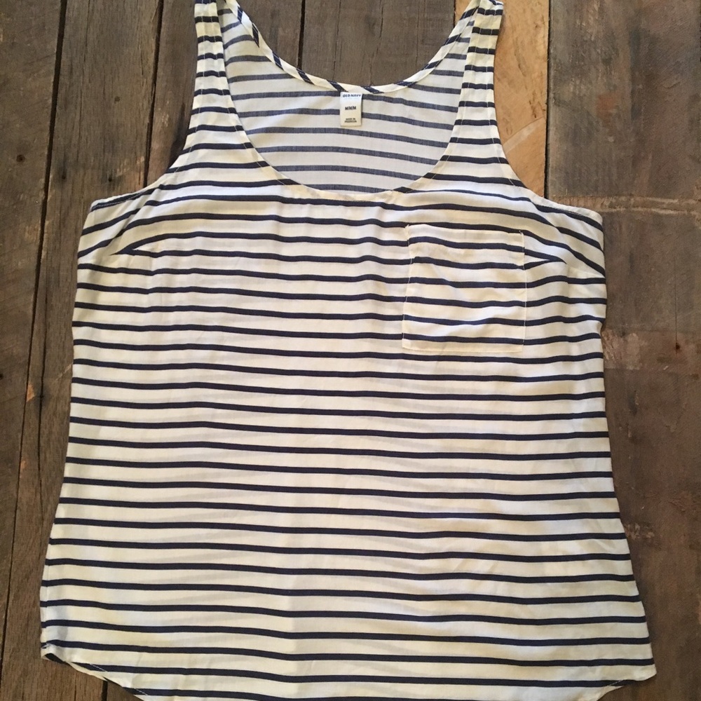 Navy and white stripe tank