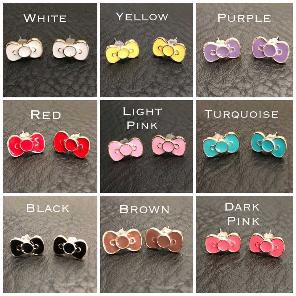Hello kitty bow earrings