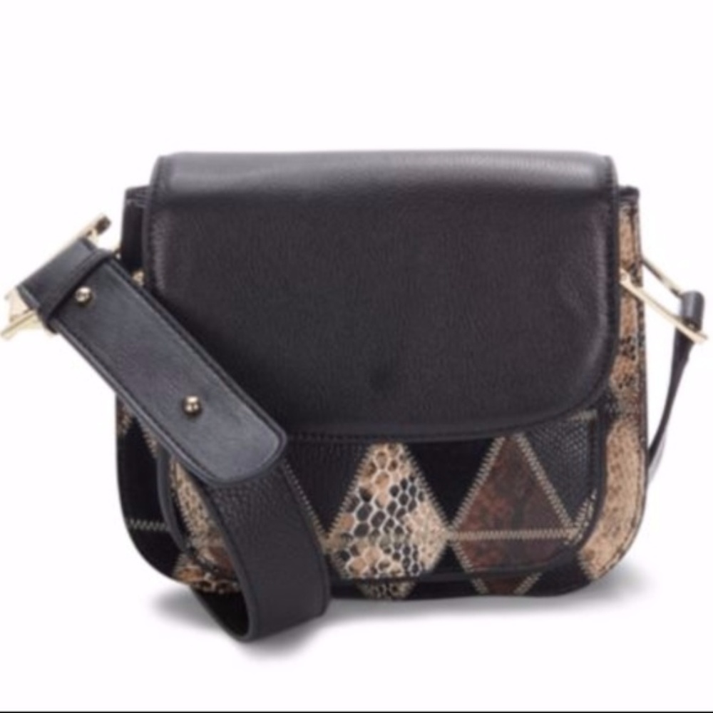 Sam Edelman Mixed Media Leather Saddle Bag
