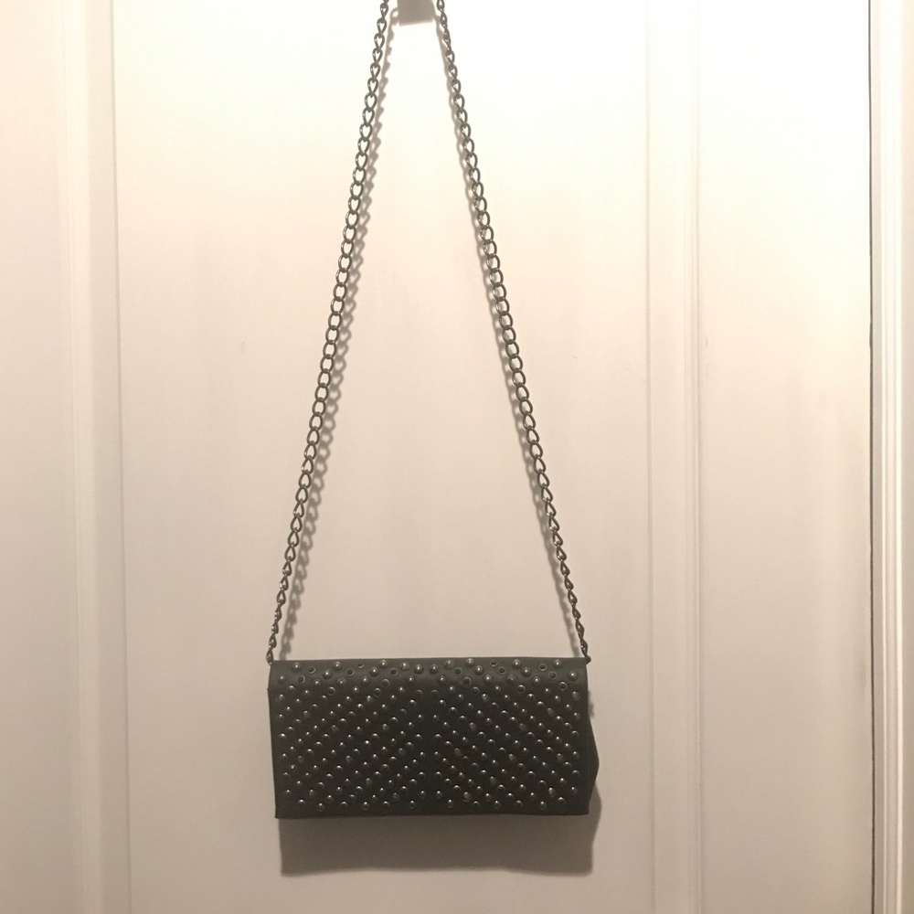 Black studded shoulder bag