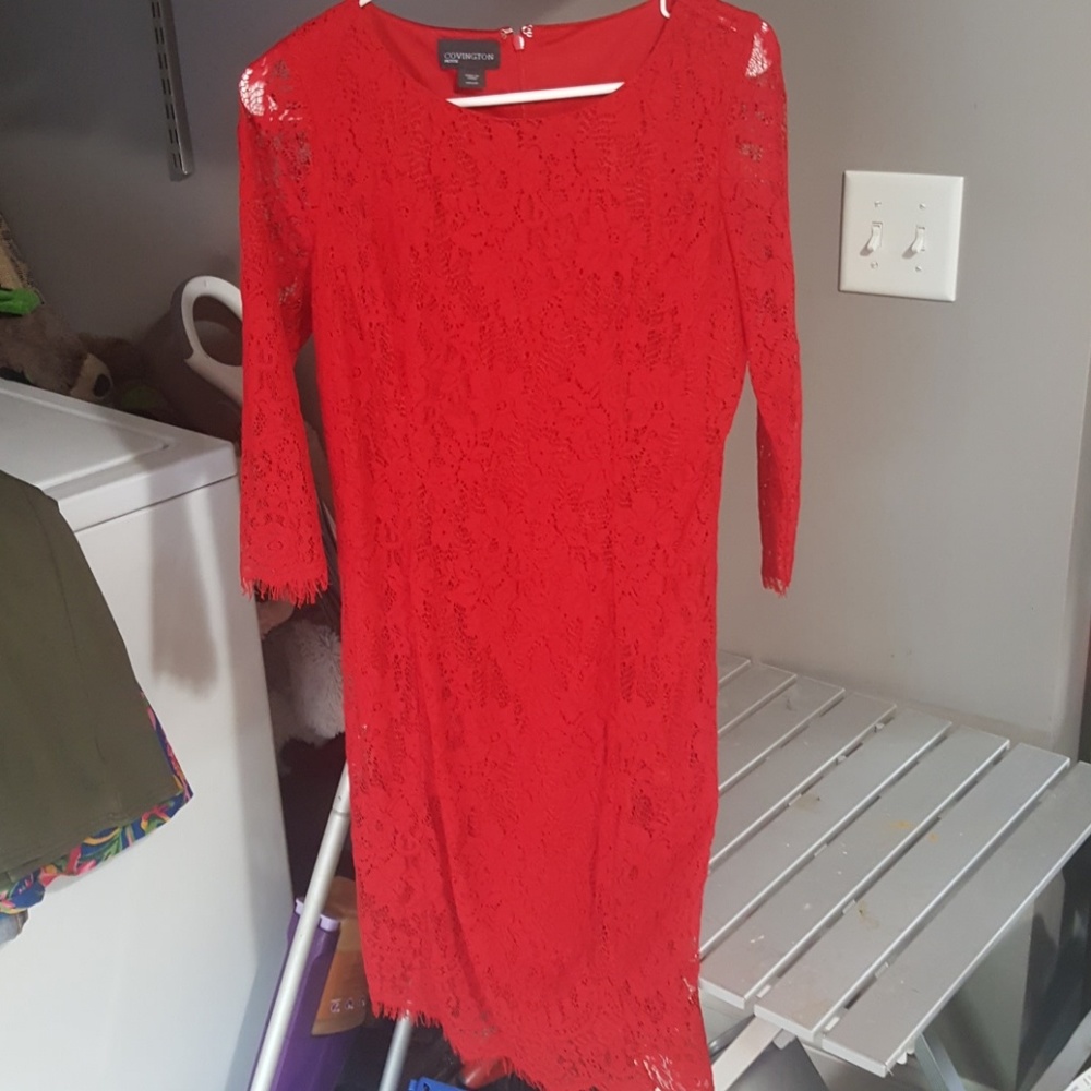 Red lace dress. Worn once!