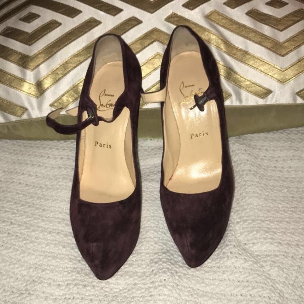 Authentic Christian Louboutin MJ Burgundy Suede