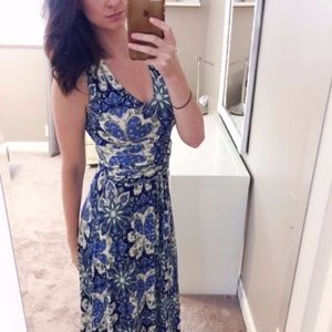 Anthropologie Floral Crossback Maxi Dress