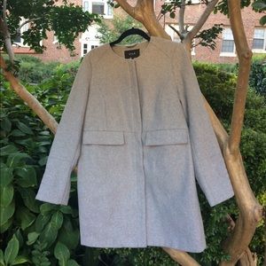 Scandinavian Wool Coat -  Light Grey, M/L
