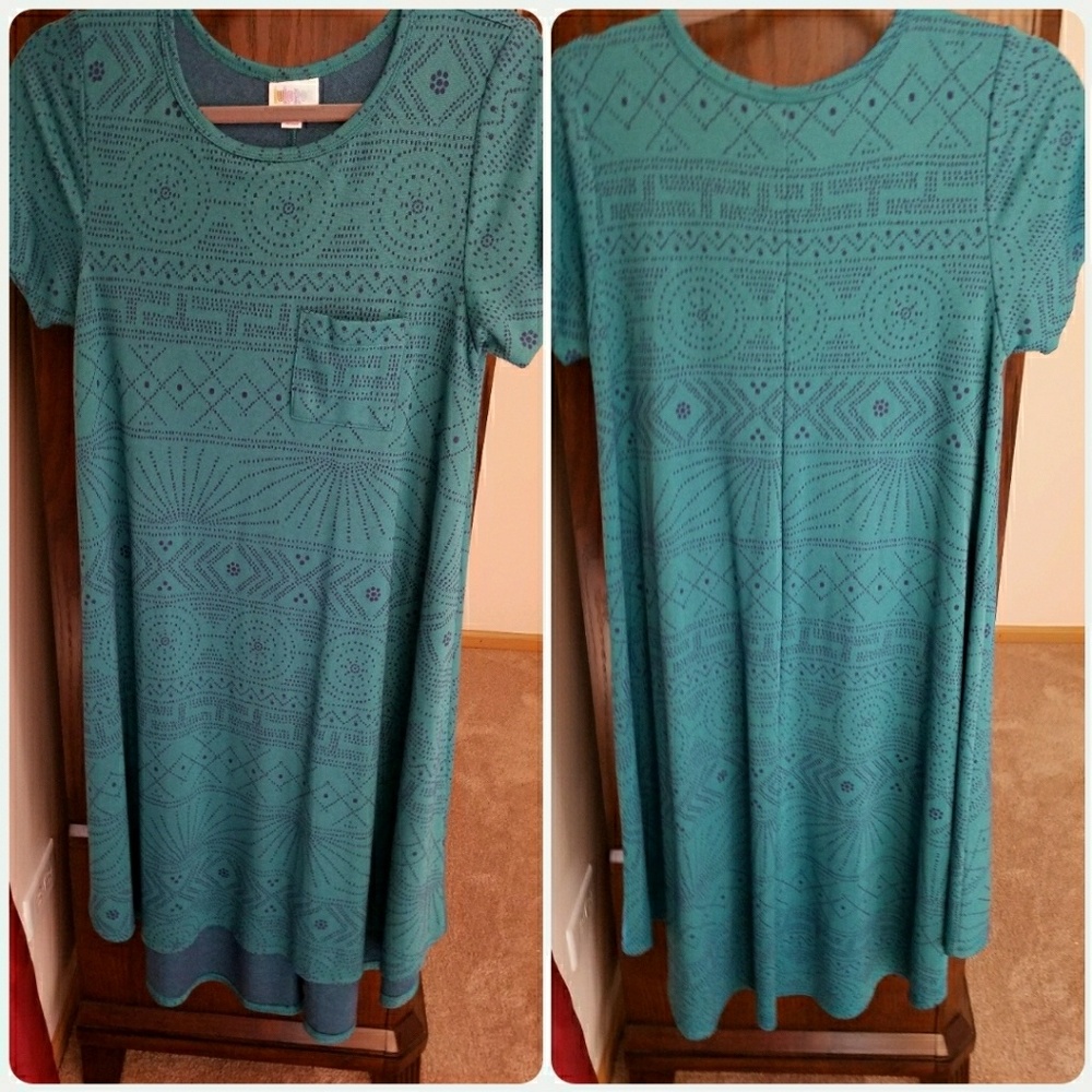 Lularoe Teal Aztec Pattern Carly