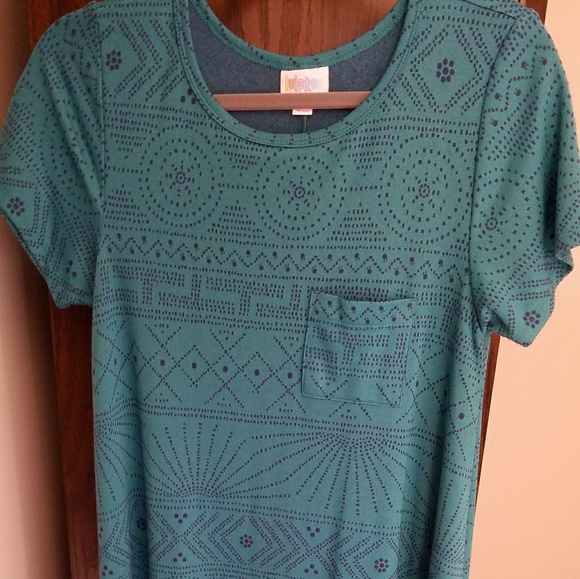 Lularoe Teal Aztec Pattern Carly - Picture 2 of 4