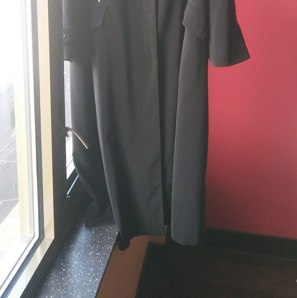Long blk dress coat with hood