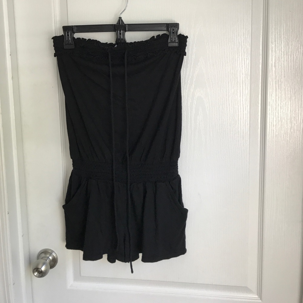 Express casual black strapless romper XS