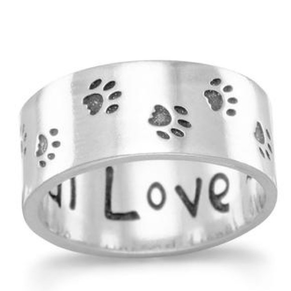 Oxidized Paw Print Band - Picture 3 of 3