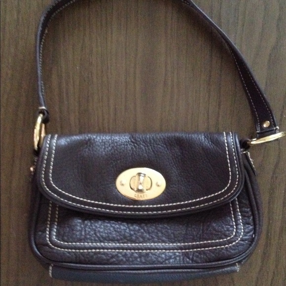 CHAPS brown mini bag w/flap over twist closure - Picture 1 of 2