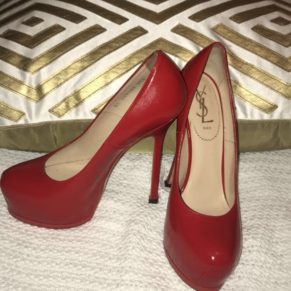 Authentic YSL Red Platform Pump 38.5