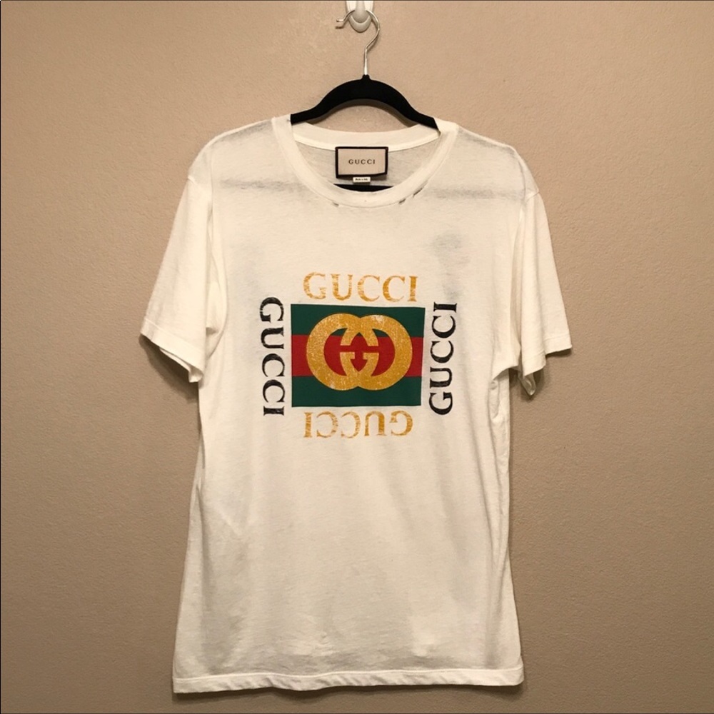 Gucci distressed printed cotton jersey