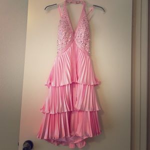 Babydoll pink shirt homecoming/ prom dress