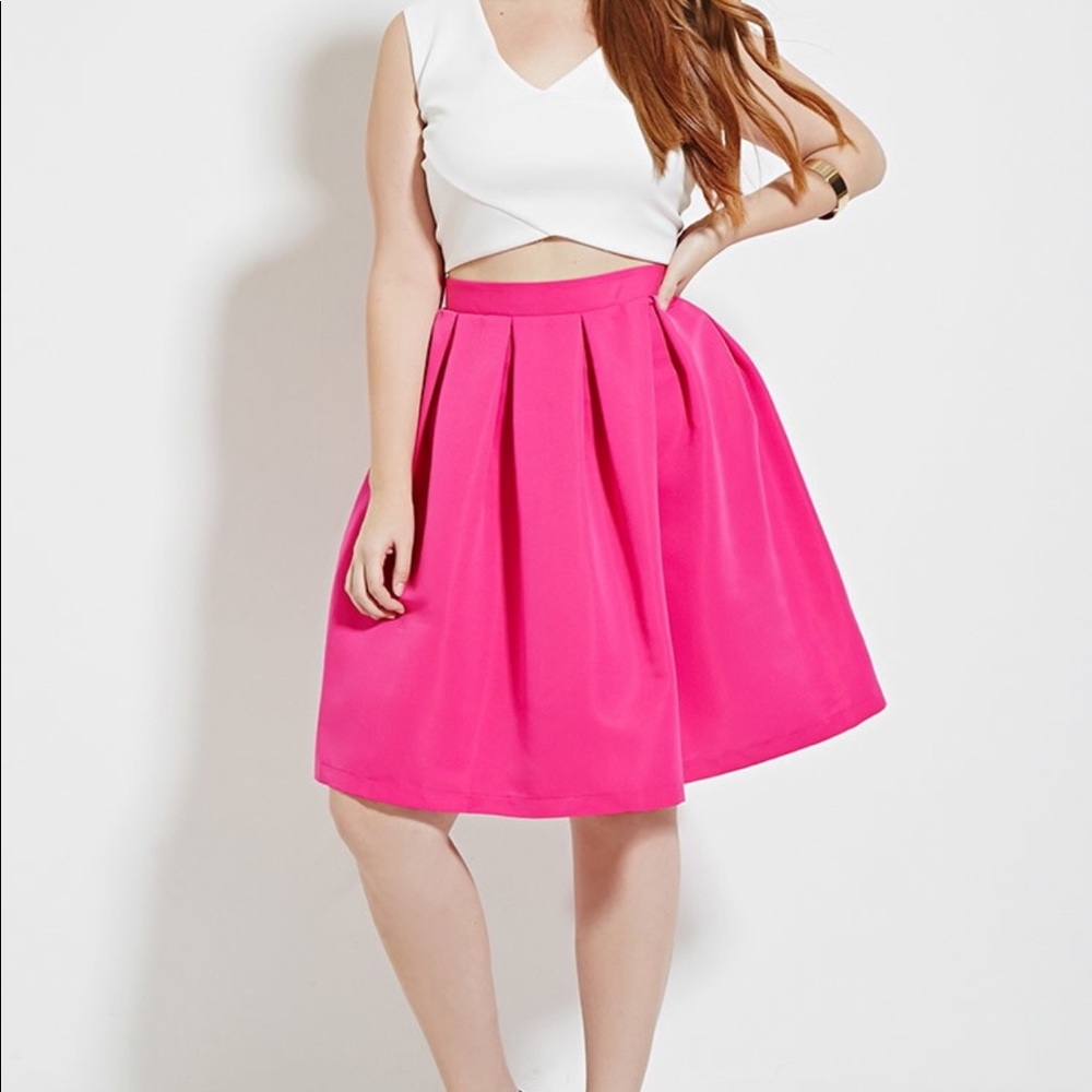 Forever 21+ Pleated Pink Skirt