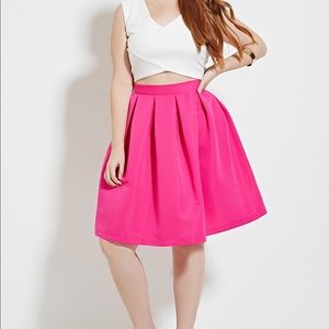 Forever 21+ Pleated Pink Skirt