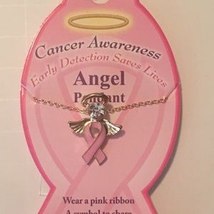 Cancer Awareness Angel Pendant Necklace