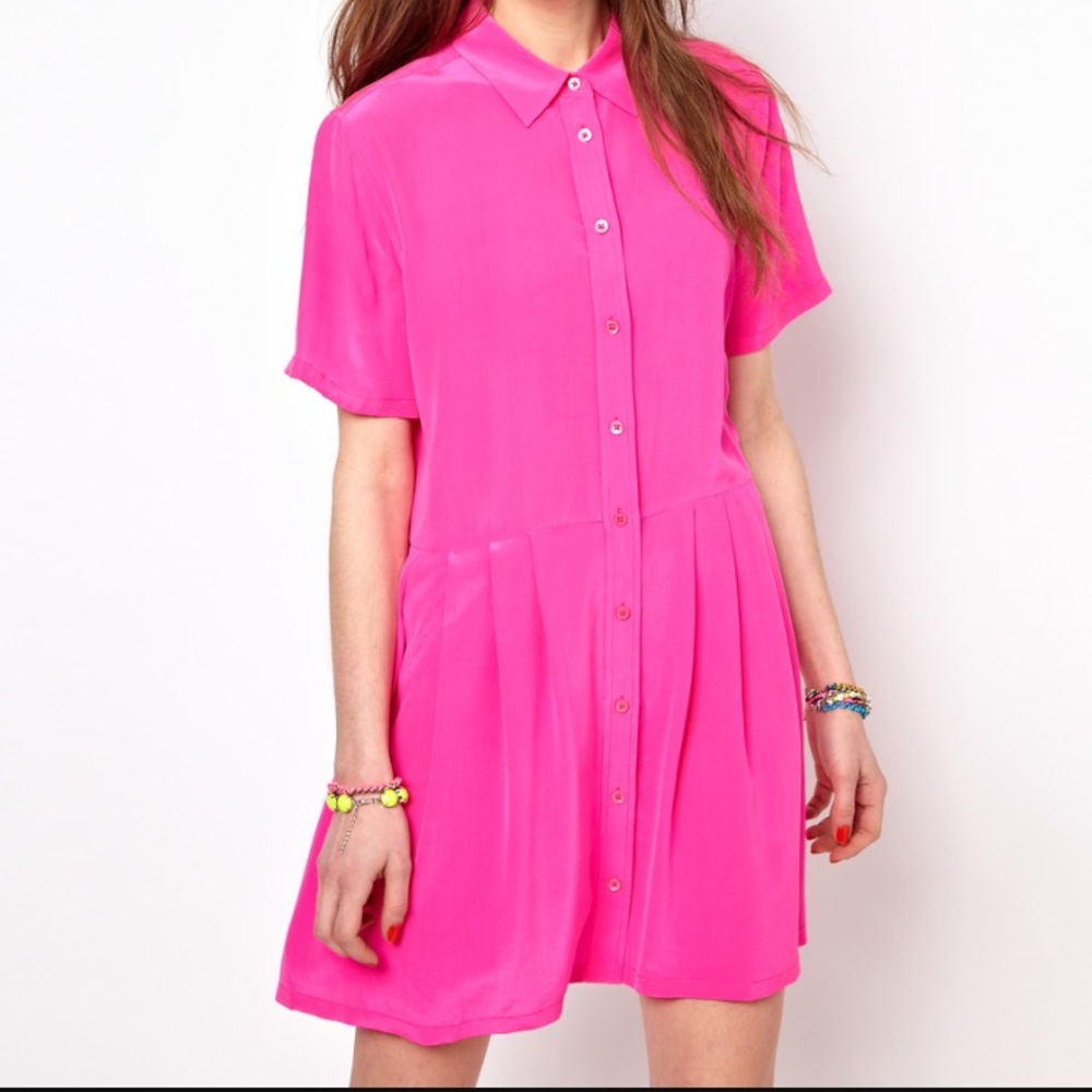 Equipment pink silk dress